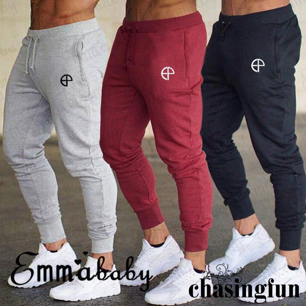 Men Long Casual Sport Pants Gym Slim Fit Trousers Running Joggers Gym  Sweatpants