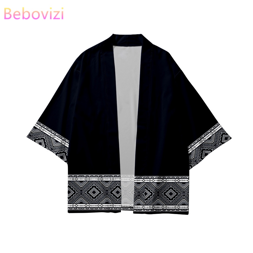 Traditional Print Loose Shirt Japanese Cardigan Women Men Harajuku Kimono Tops Yukata Clothing Plus Size