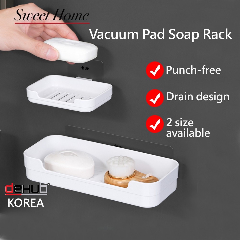 KOREA DeHUB Soap Rack Drain Holder Wall-mounted Organizer Bathroom Soap ...