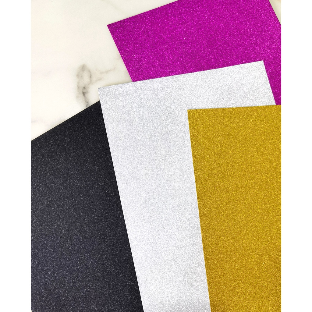 6 Pieces. A4 Glitter Cardstocks 250gsm Glitter Craft Paper. Bling Fancy ...