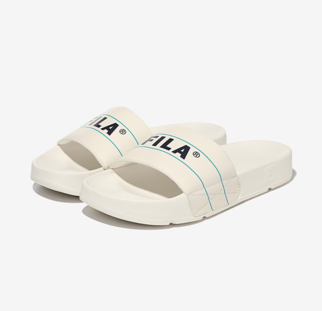 White hot sale fila slippers