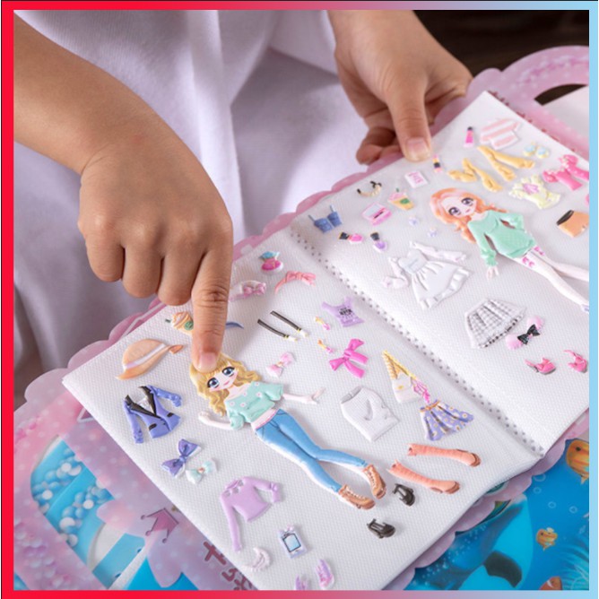 Princess Dress Up Collection Book Sticker Child Girl Cartoon Repeatedly  Paste Bubble Sticker Change Clothes Sticker Book Toy | Shopee Singapore