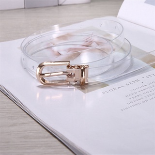 Transparent Women Clear Belt Plastic Square Pin Buckle Wide Waist Band Solid Color PVC Casual Personalized Waistband Shopee Singapore