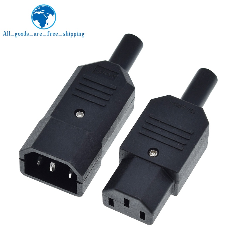 Iec Straight Cable Plug Connector C13 C14 10a 250v Black Femaleandmale Plug Rewirable Power 2530