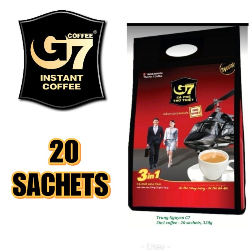 Trung Nguyen 20 sachets G7 Instant Coffee 3in1 Ca Phe Thu Thiet Coffee ...