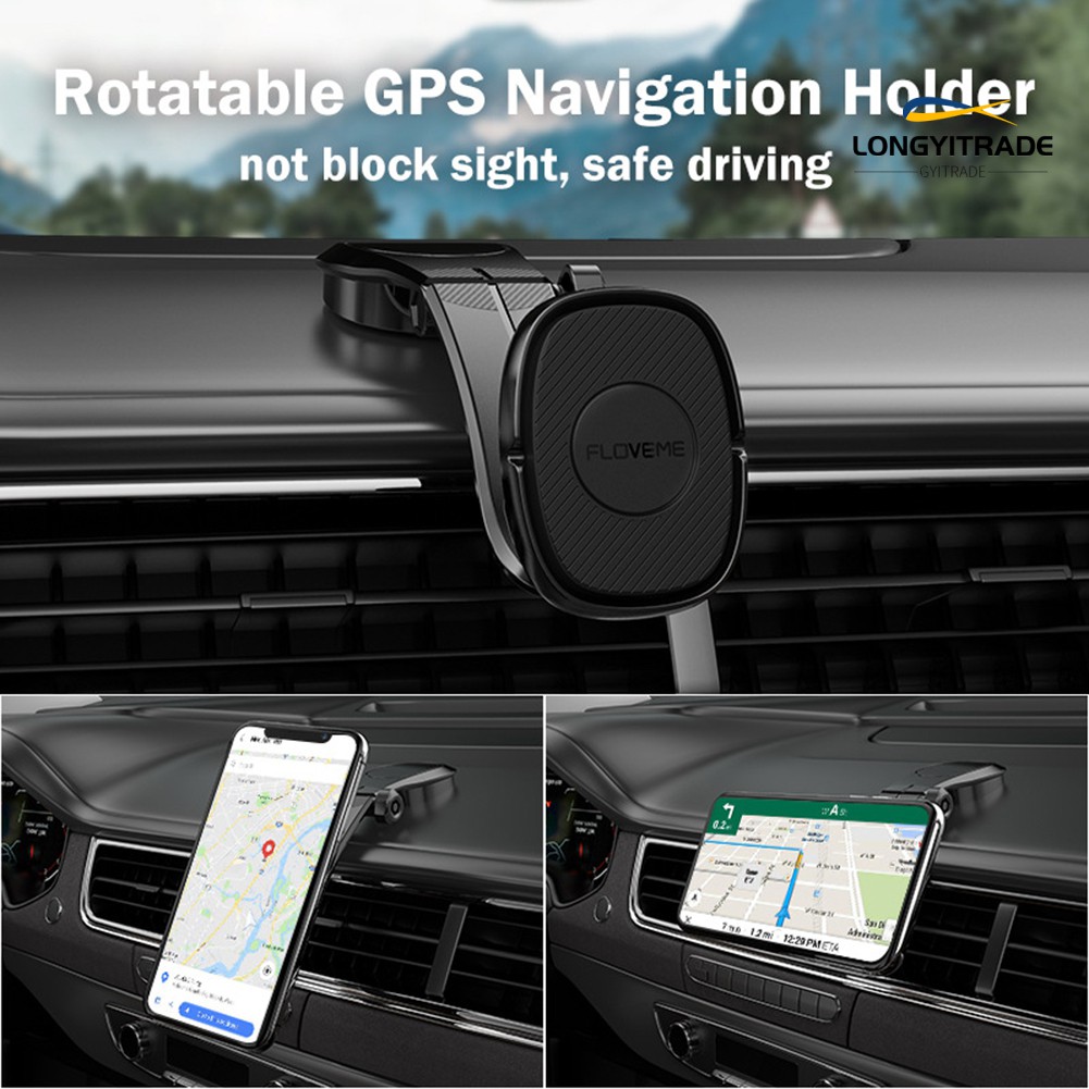 Long✿Magnetic Car 360 Degree Rotating Phone GPS Holder Curved Arm Stand 