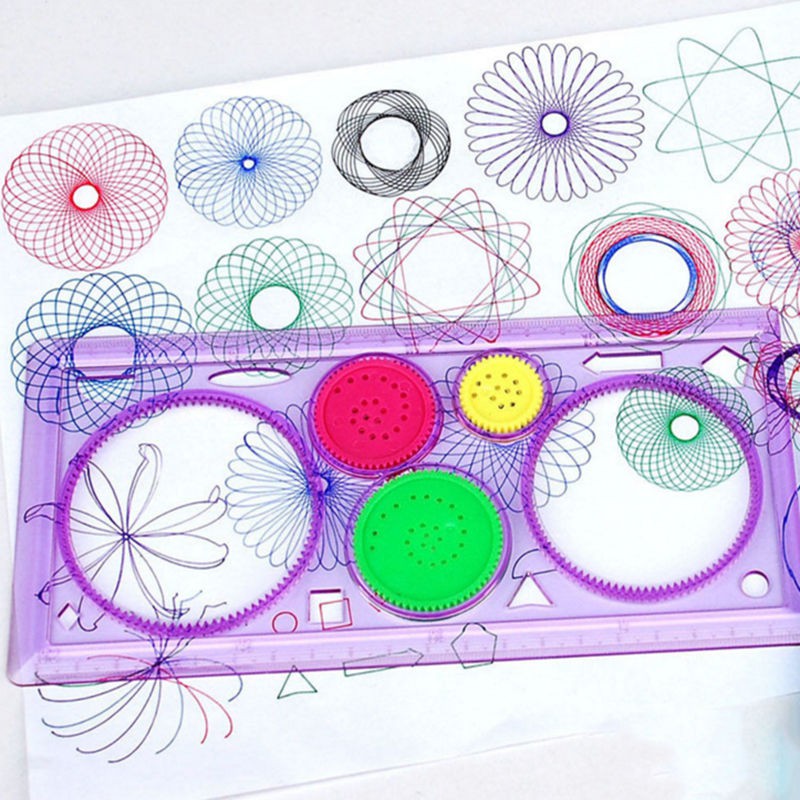 Spirograph Geometric Ruler Stencil Spiral Art Classic Toy Stationery ...