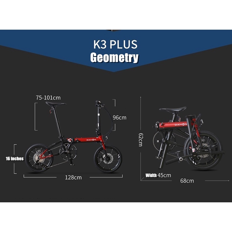 Dahon K3P K3 Plus Foldable Bike Folding Bicycle 16 inch KAA693 Shopee Singapore