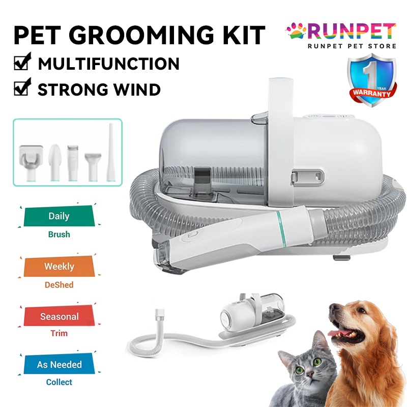 RUNPET Pet Grooming Kit Vacuum with Shaver and Brush, Professional