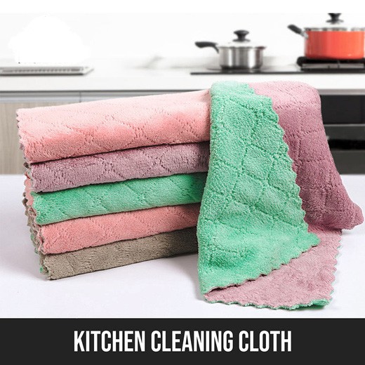 SG STOCK [BUNDLE 5/10] KITCHEN MICROFIBER CLEANING CLOTH ABSORBENT DISH TOWEL Shopee Singapore
