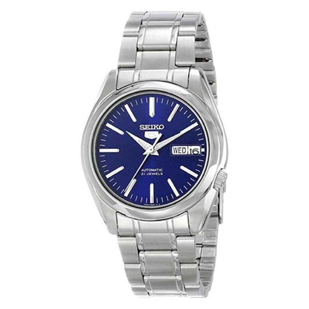 Seiko Men's 5 Automatic Silver Stainless Steel Band Watch SNKL43K1 ...