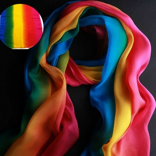 Cashmere Scarf Rainbow Winter Plaid Thickened Scarf Gradient Tie Dye Scarf