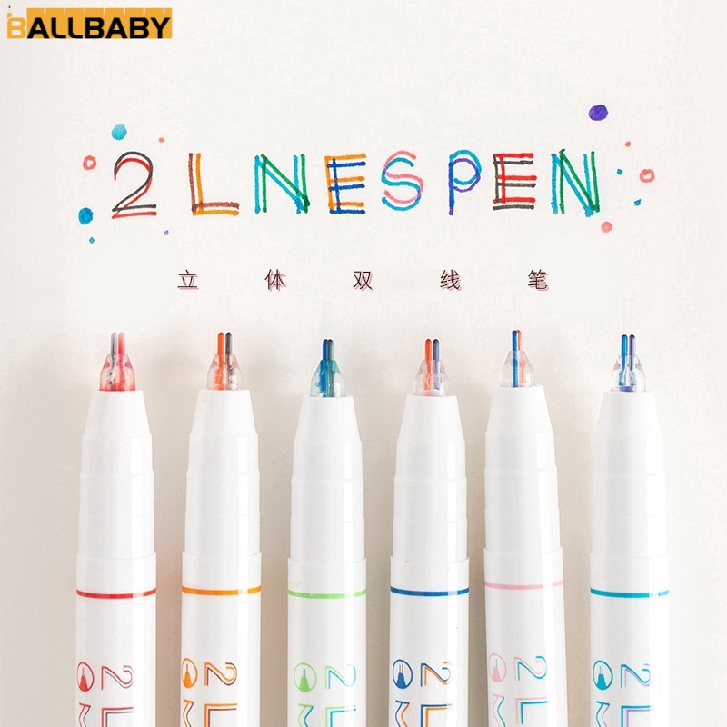 Two-Color Marker Double Line Pen Two Colors Marker At The Same Time ...