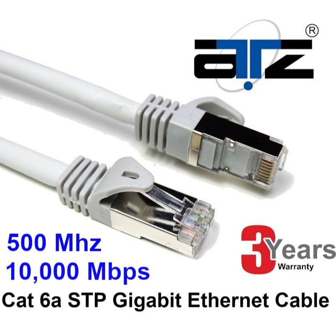 ATZ (20m to 100m)Cat 6A S/FTP LSZH Gigabit Ethernet Lan Network ...