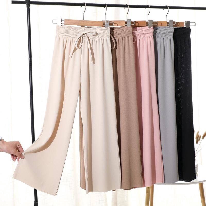 Women Loose Causal Wide Leg Pants Long Trousers Palazo Linen Plus Size ...