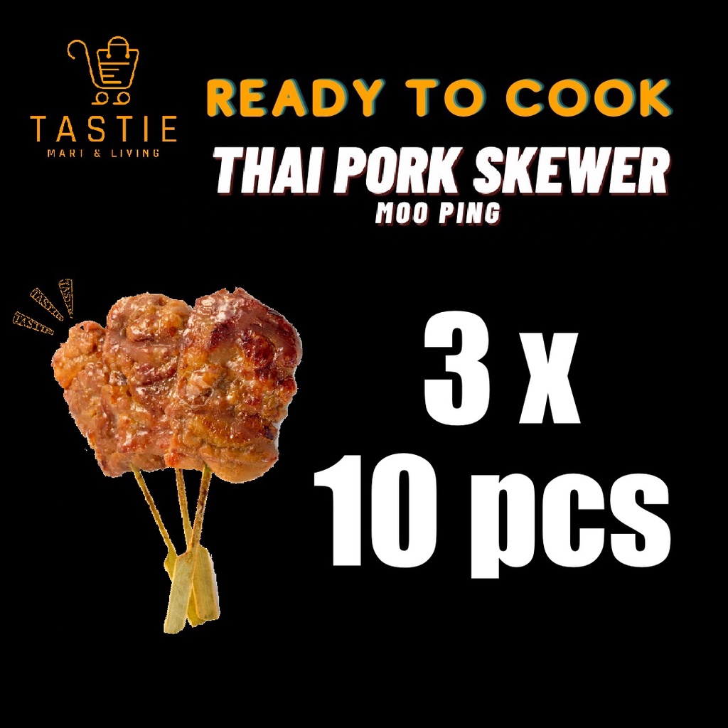 Authentic Thailand Marinated Moo Ping (Grilled Pork Skewer) (10pcs per