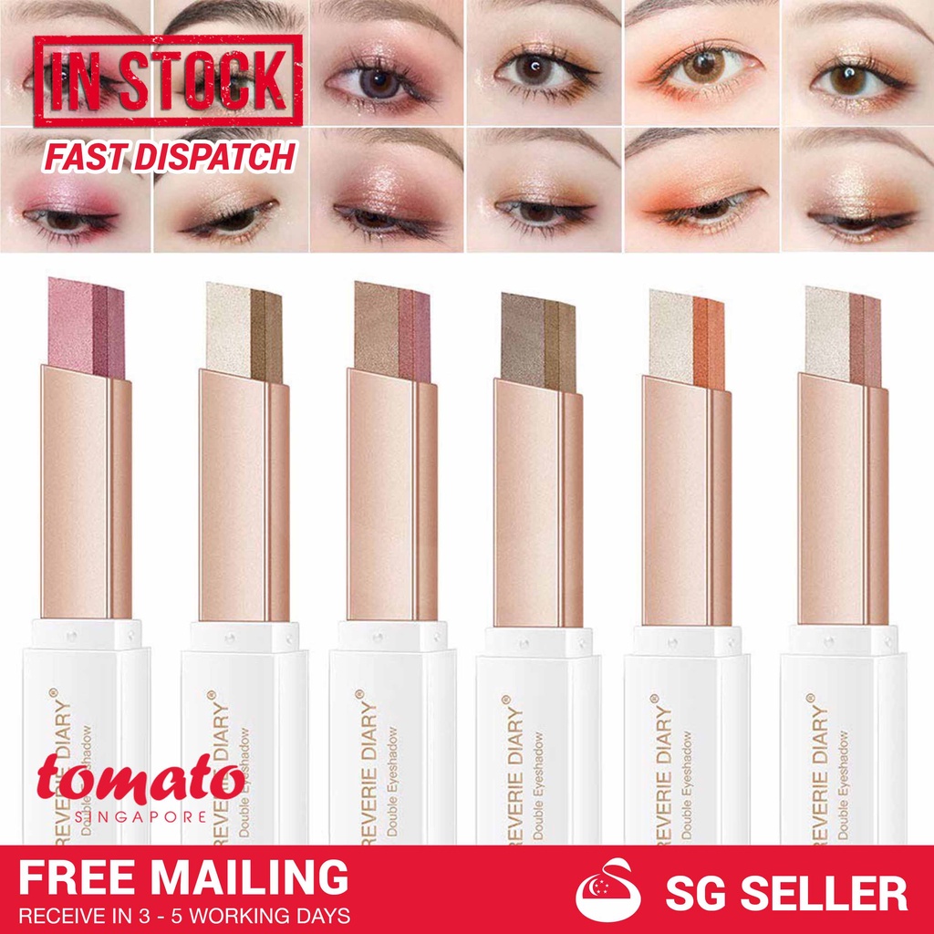 [SG Seller] Waterproof Double Color Gradient Velvet Matte Eyeshadow ...