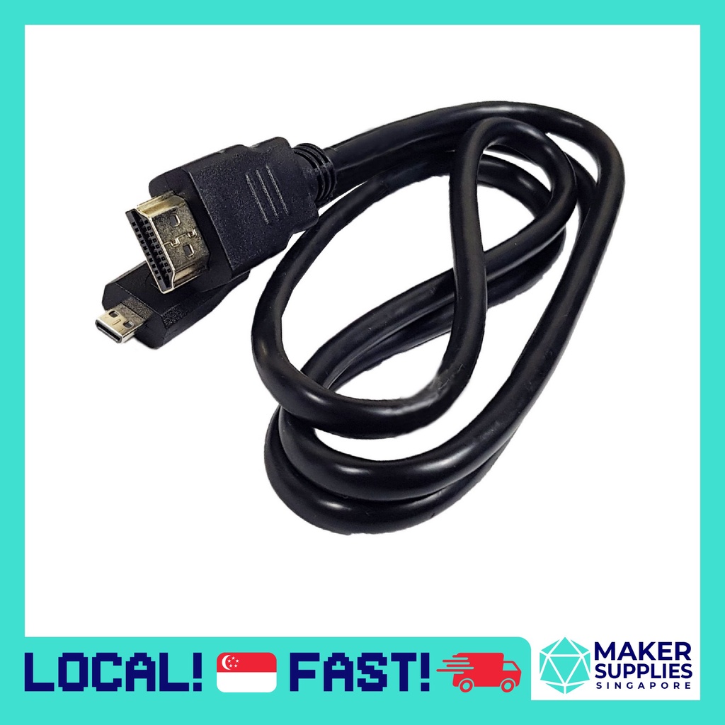 1m Micro HDMI to Standard HDMI Cable Black (Type A to Type D) Wire ...