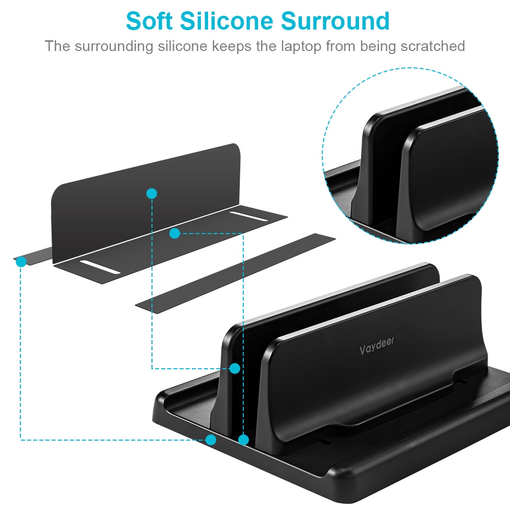 Vertical Laptop Stand Durable Plastic Dual Laptop Holder with ...