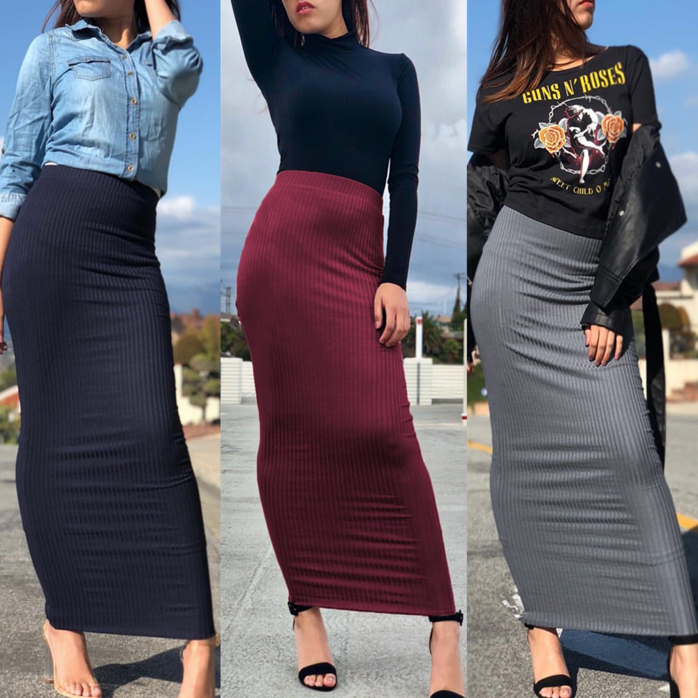 Ankle length bodycon skirt clearance