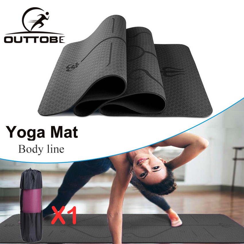 Yoga Mat 6mm Gym Yoga Mat Eco Friendly TPE Material Non Slip