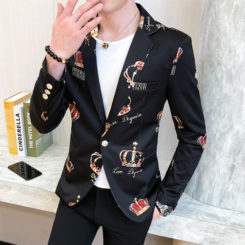 Mens black and hot sale white blazer