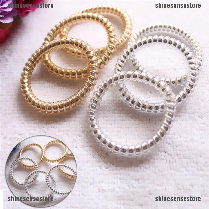 5x/10x Elastic Rubber Telephone Wire Hair Rope Hair Band Ponytail ...