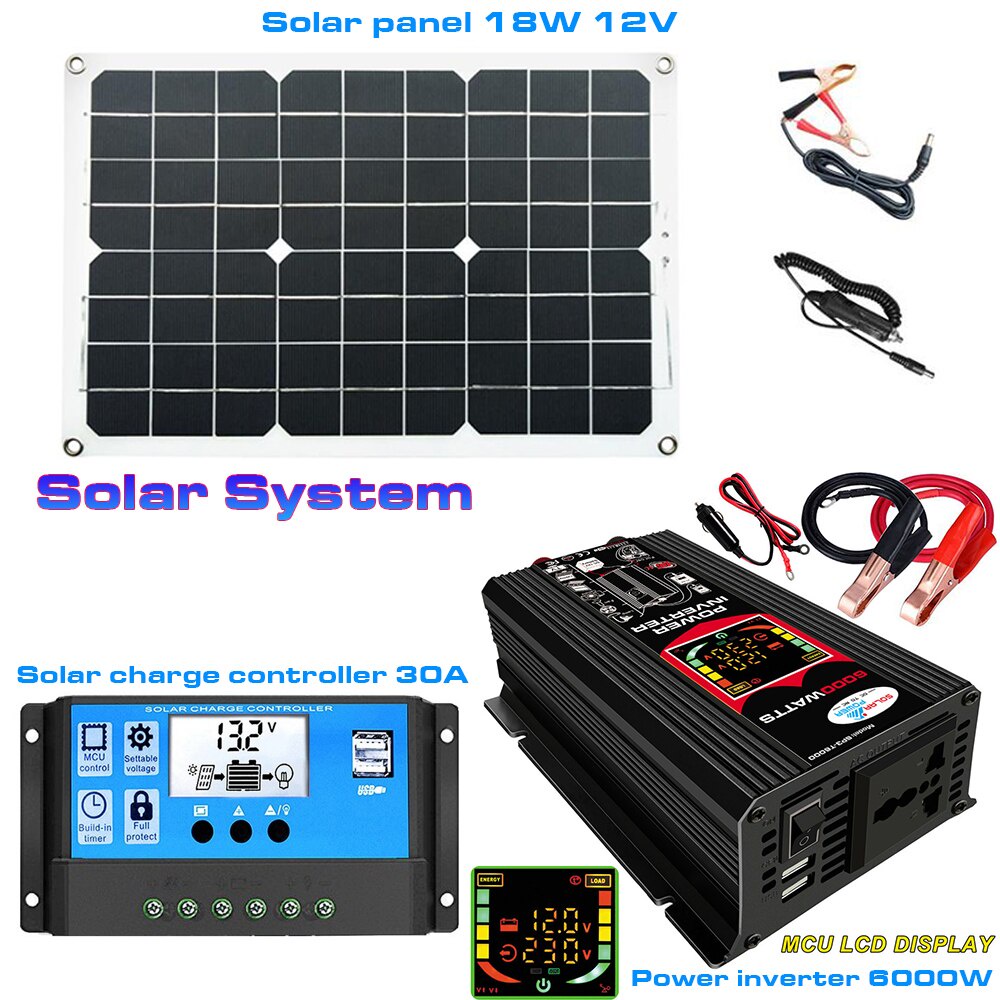 Complete set of household 110V/220V inverter 6000W, controller 30A ...