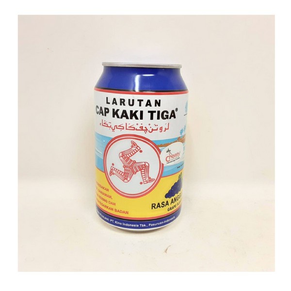 LARUTAN PENYEGAR CAP KAKI TIGA KALENG RASA ANGGUR 320 ml / Panas Dalam Radang Tenggorokan / Sariawan - Gambar 3