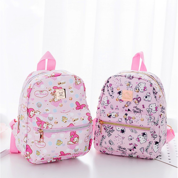 ❤ Tsum Tsum Melody Cartoon Hello Kitty Kids PU Leather Backpack ❤ Bag Party Travel Outing Events Bag