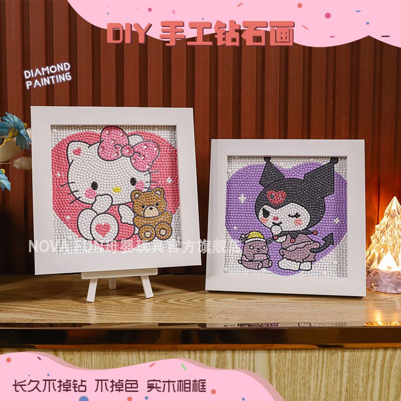 Diamond Painting Kits for Adults Hello Kitty Diamond Art Gem Art Painting  Full Drill Round Art Gem Painting Kit for Home Wall Decor Gifts 16x20 