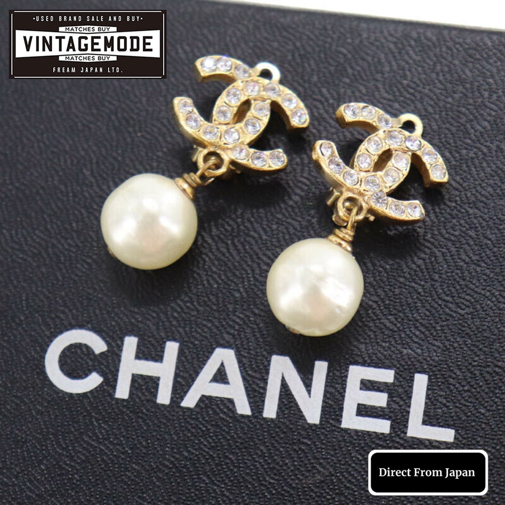 Chanel Earrings CC Logo light Gold drop Pearl 05A 192 – art Japan