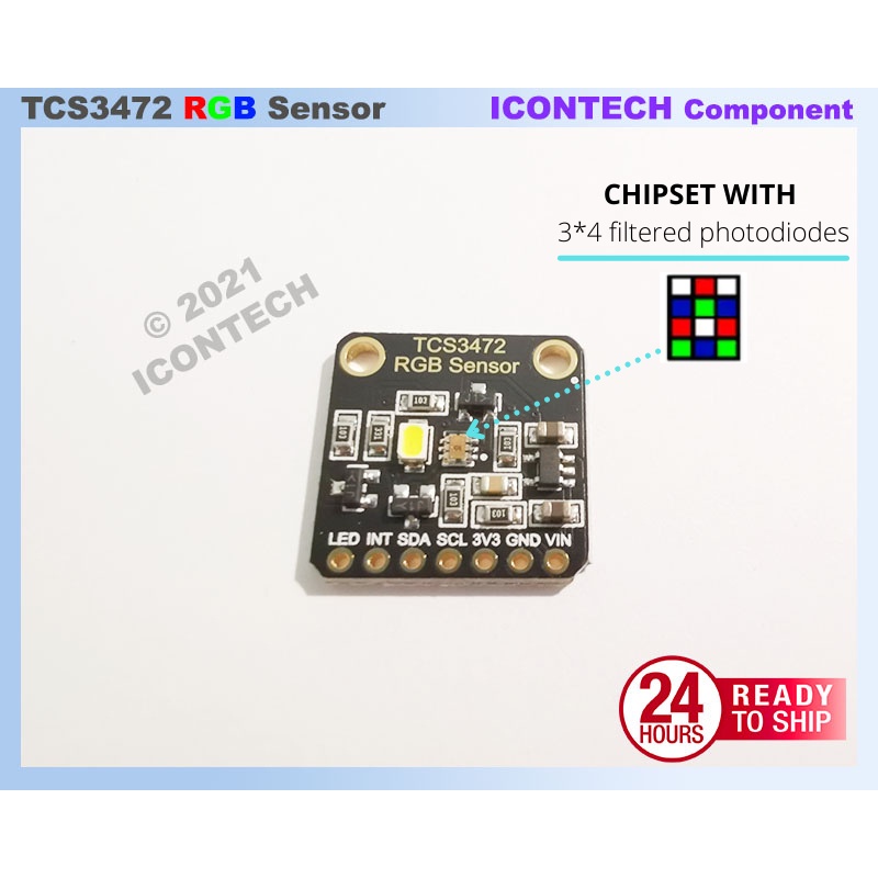 TCS3472 Color recognition sensor bright light sensor module RGB IIC ...