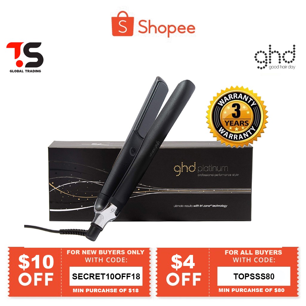 Ghd platinum+ black styler with 3 year warranty best sale