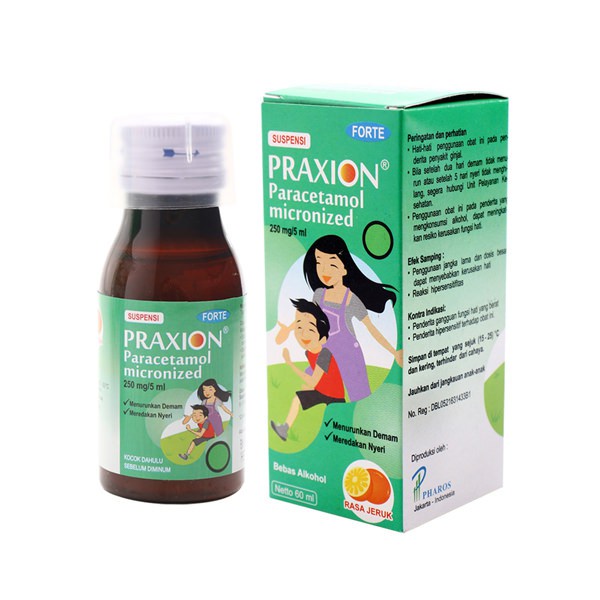 Praxion Forte 250mg 60ml / Demam Anak / Nyeri / Paracetamol / Penurun Panas Anak / Sakit Kepala - Gambar 2
