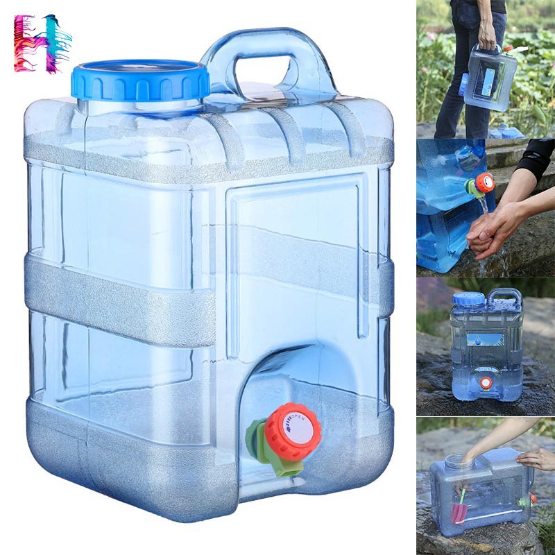 [Ready Stock] Drinking Water Bucket with Faucet 15L Plastic Portable