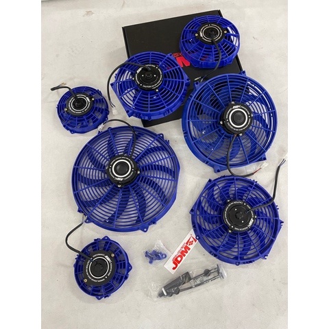 JDM Tornado Super High Speed Radiator / Condenser Slim Fan Blue & Red 6 ...