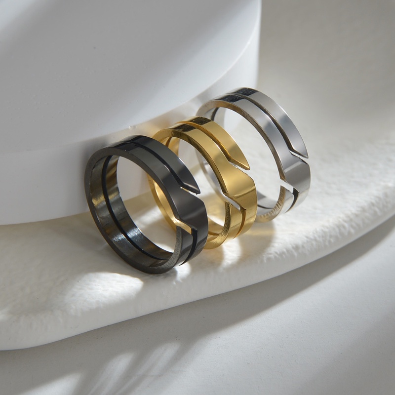 Brand new stainless steel 6mm hollow-out line ring ,simple style men ...
