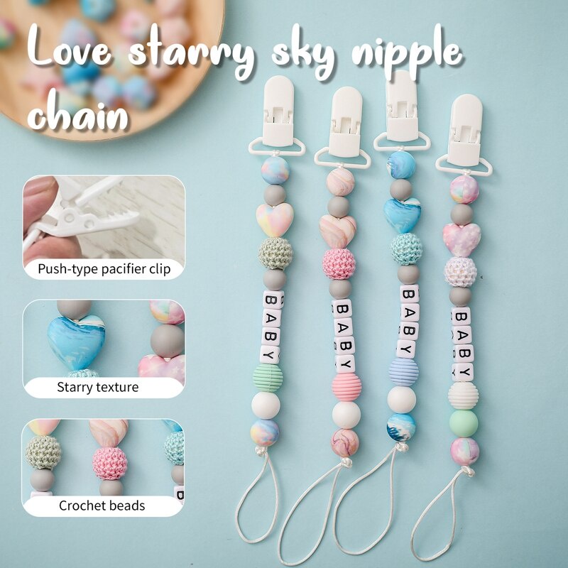 Baby Pacifier With Chain Sky Blue main image 1