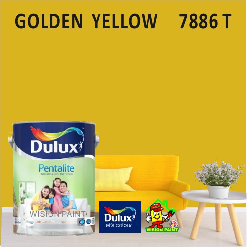 GOLDEN YELLOW 7886 T ( 1L ) dulux pentalite interior paint / matt ...