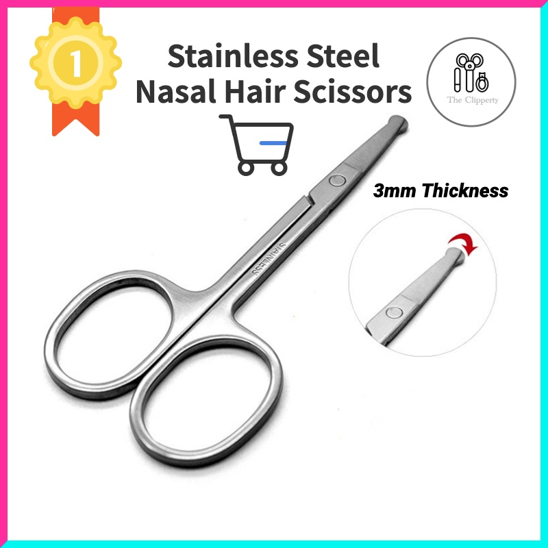 [SG] 3mm Stainless Steel Rounded Nasal Nose Hair Trimmer Safety ...
