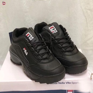 All black deals fila shoes