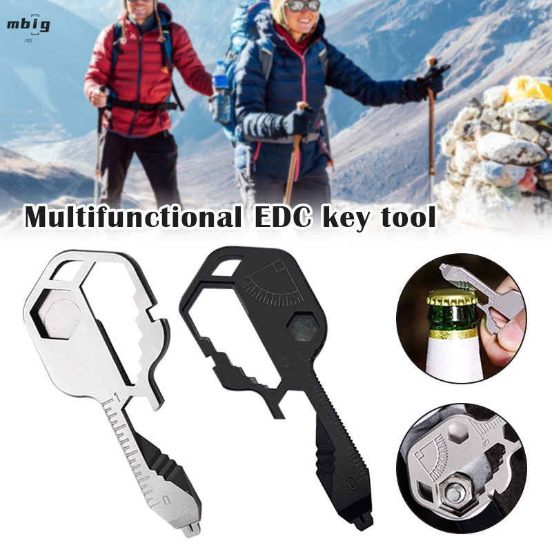 24- in-1 Multi-Tool Key Stainless Steel Key Shaped Pocket Tool Outdoor ...