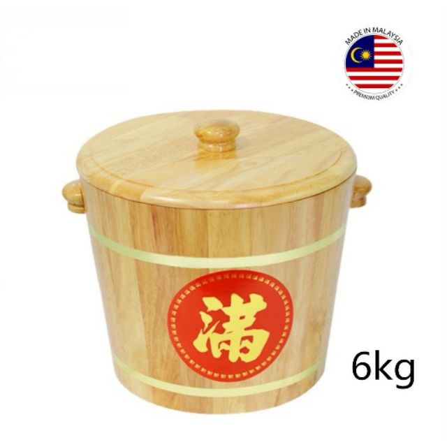 (GSF) 3kg / 6 kg / 10KG / 12KG Wooden Rice Bucket | Shopee Singapore