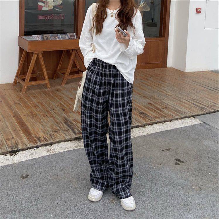 Checkered deals long pants