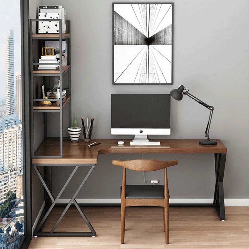 Table 5 Bookshelf Wood Combination Solid L-Shaped YANG Home Corner ...