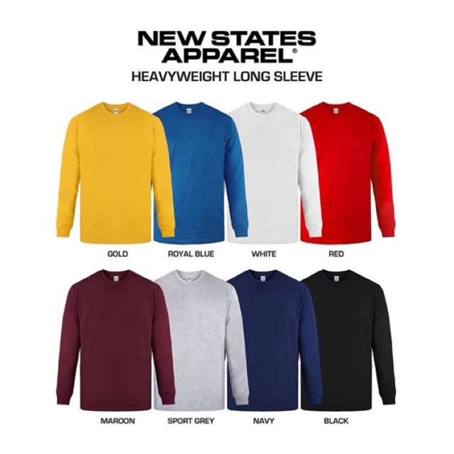T-shirt Polos Long Sleeve New States Apparel NSA - Heavyweight 5480 ...