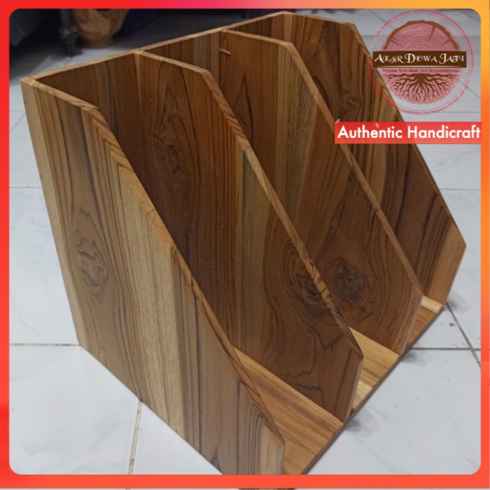 KAYU Teak Wood Storage Folder Book Storage Rack | Shopee Singapore