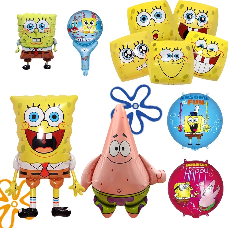 Cartoon SpongeBob Foil Balloons Inflatable Helium Globos Happy Birthday ...