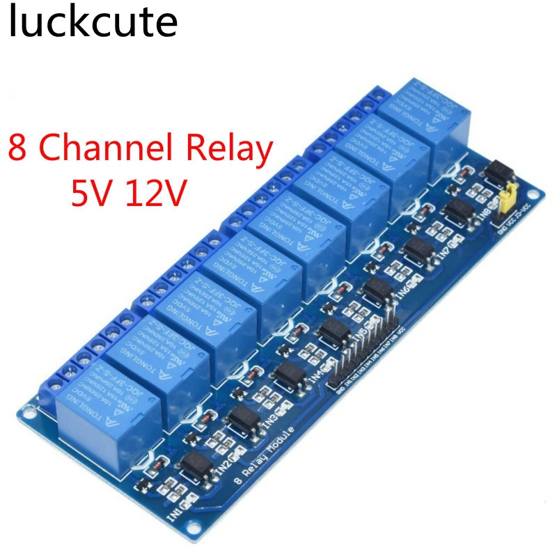 5V 12V 8 Channel Relay Module Shield With Optocoupler 8 Way Relay Board ...